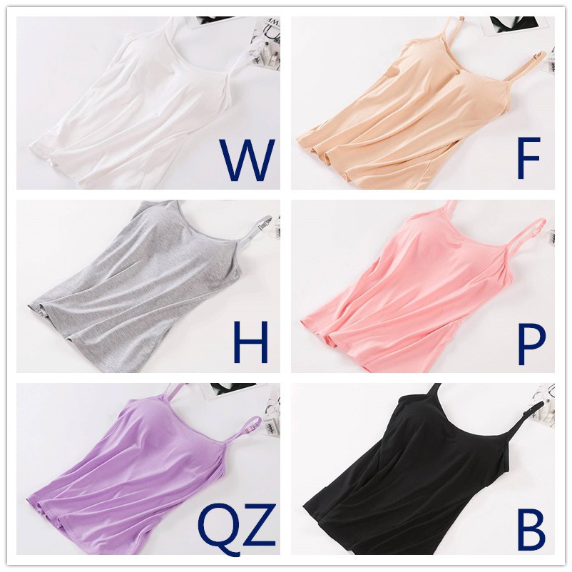 [Mã FAMAYWA giảm 10K đơn 50K] Áo 2 dây màu trơn có mút nâng ngực thời trang quyến rũ cho nữ | BigBuy360 - bigbuy360.vn