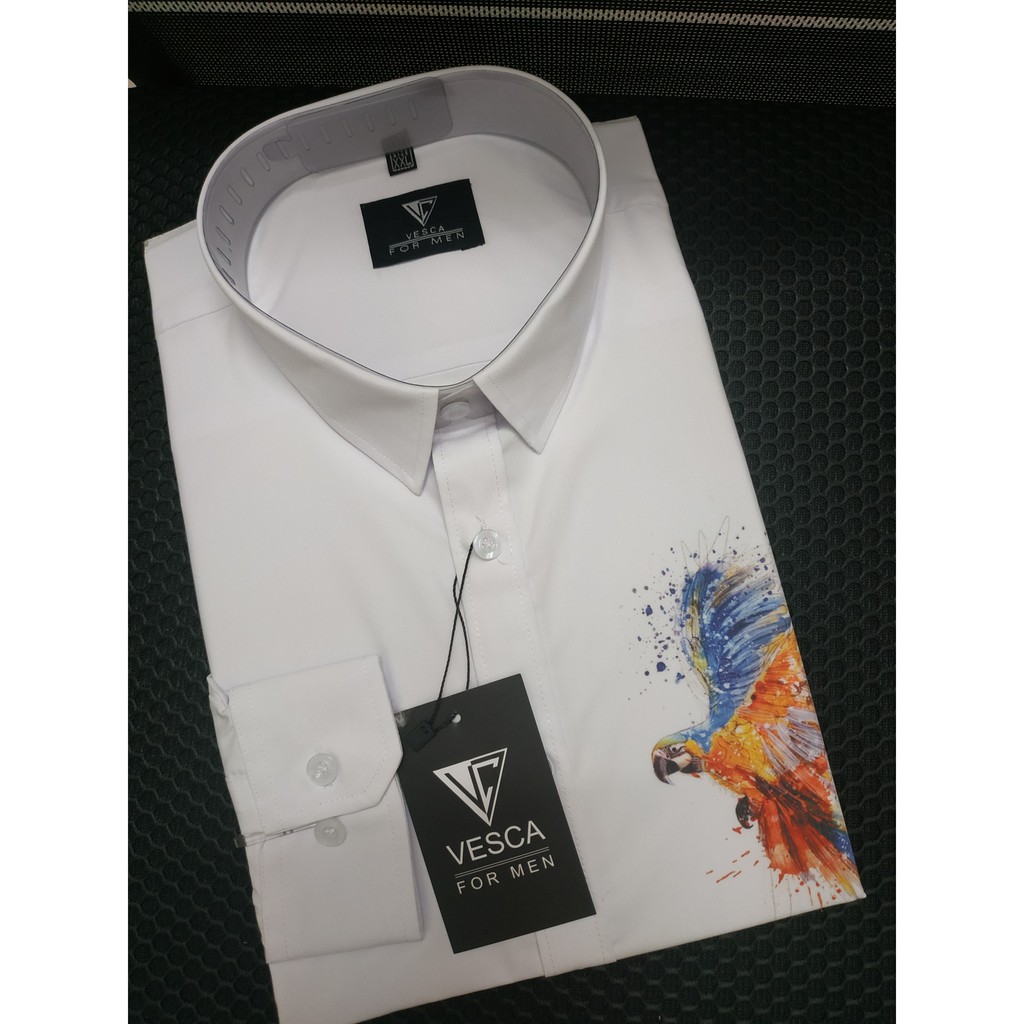 Sơ mi trắng nam công sở Vesca cao cấp in hình 3d phượng hoàng đẳng cấp thời trang A4 | BigBuy360 - bigbuy360.vn