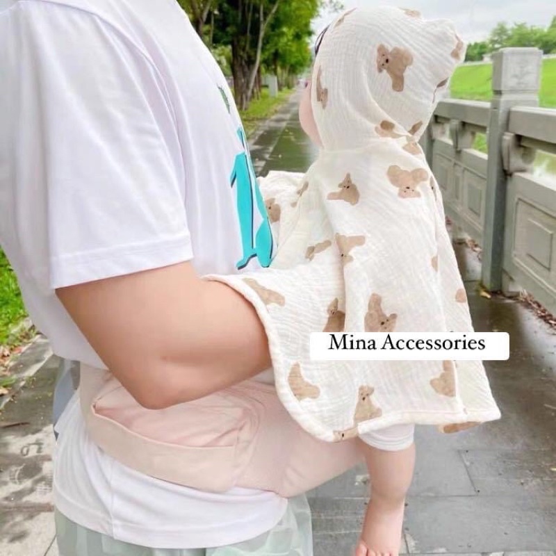 Áo choàng xô hàn muslintree 1 lớp và 2 lớp kèm kính chống giọt bắn cao cấp, thân thiện cho da bé