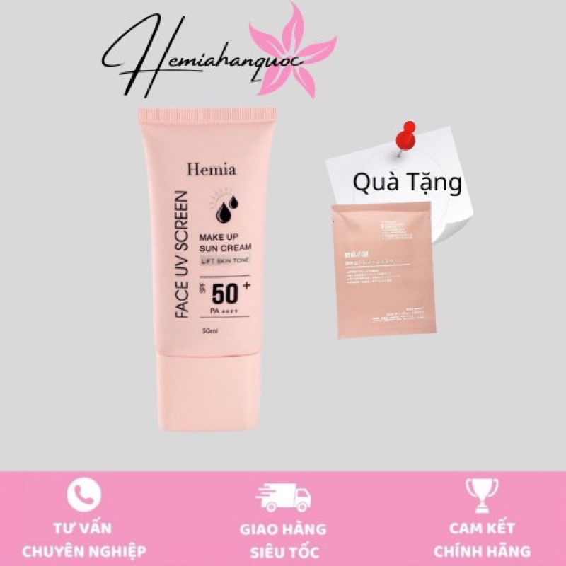 Kem chống nắng Hemia ( Hemia Hàn Quốc) dưỡng trắng make up bảo vệ da, chống lão hóa-