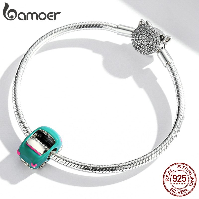 Hạt trang sức Bamoer SCC1973  bạc 925 chỉnh được hình dạng dùng làm phụ kiện vòng tay thời trang DIY