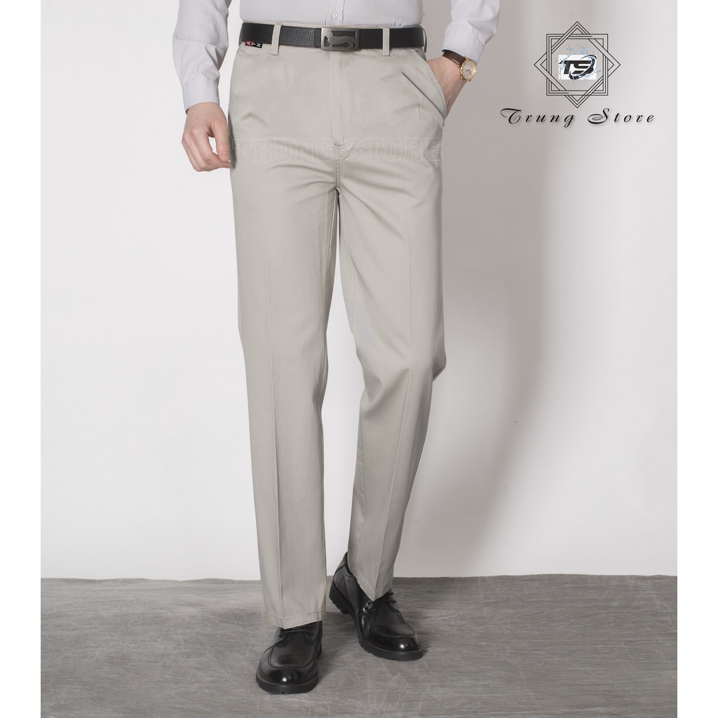 Quần Kaki Nam Trung Niên Hàng Cao Cấp Ống Suông Giá Xưởng, Vải Dày Form Đẹp, Chuẩn Đứng Dáng, Không Nhăn