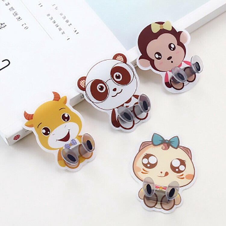 Bộ 4 móc treo đồ dán tường họa tiết động vật dễ thương