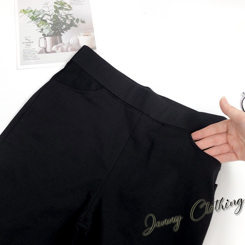 Quần legging nữ cạp lưng cao co giãn gen bụng nâng mông ôm sát có túi quần tregging vải cotton đen dày mặc tập gym yoga