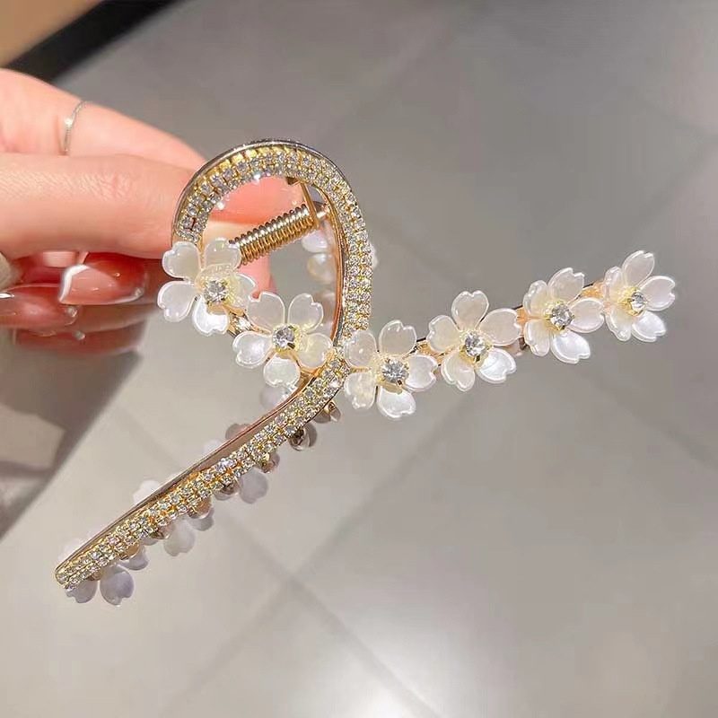 Kẹp Tóc Hình Cá Mập Đính Đá Bằng Kim Loại Kiểu Hàn Quốc Thời Trang Mùa Hè 2022