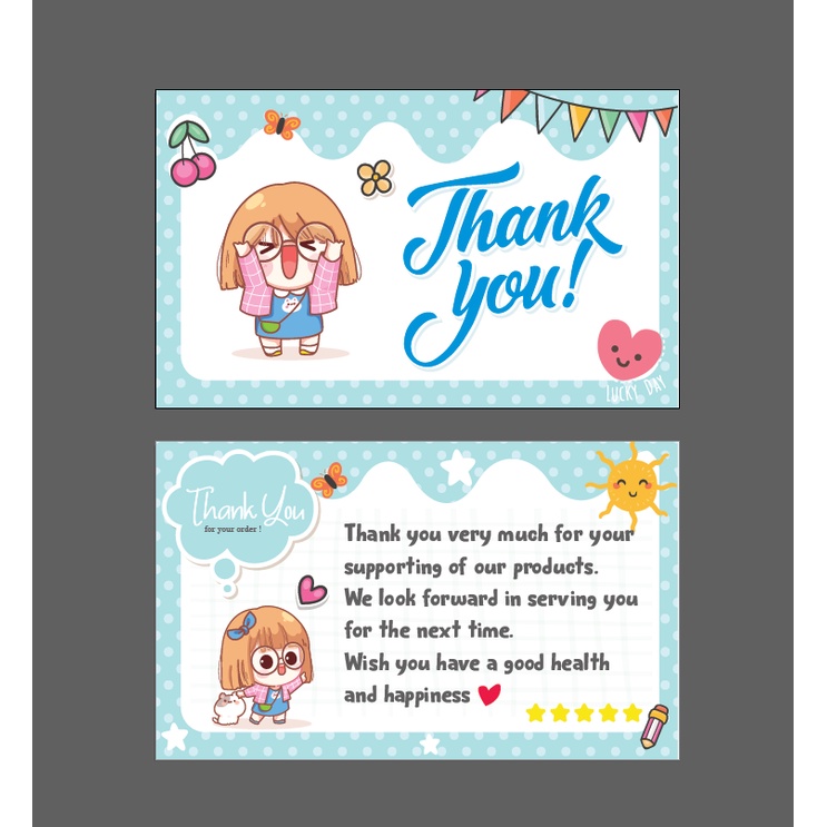 Combo 100 cái  thankyoucard, thiệp cảm ơn, Thẻ cám ơn có sẵn, Giấy bìa cứng cán màng size 9x5.5cm