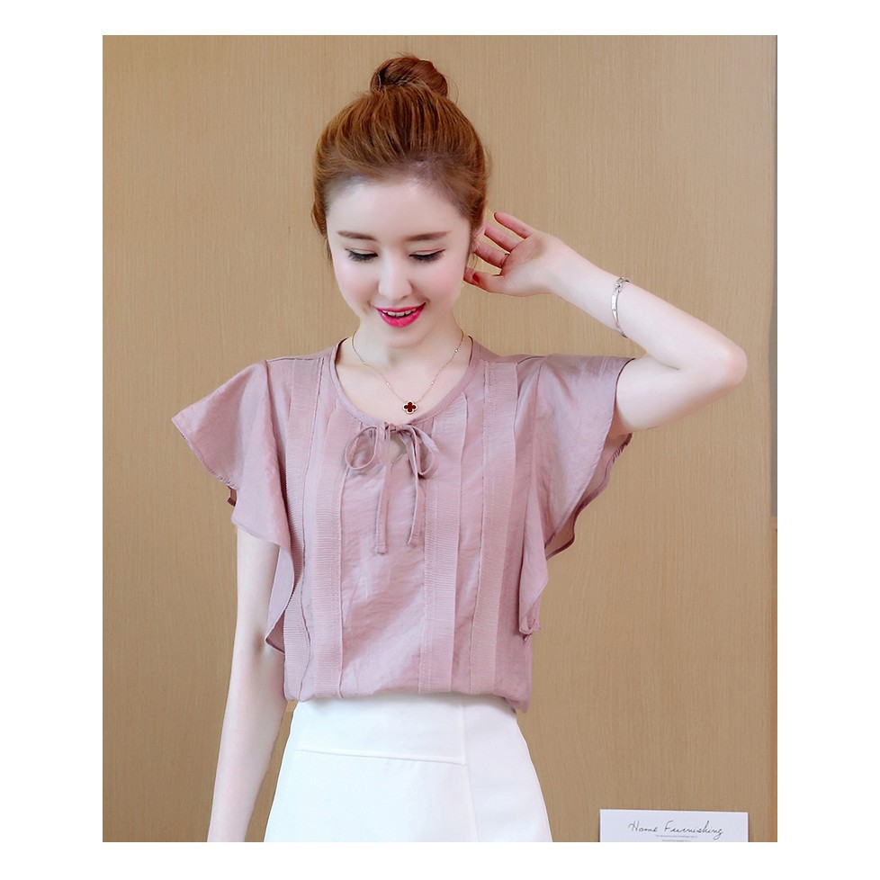 Áo Thun Nữ Tay Ngắn Dáng Rộng Màu Trơn