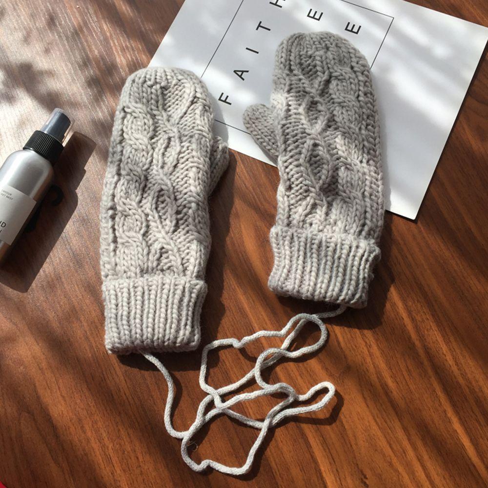 Găng Tay Len Dày Dặn Giữ Ấm Mùa Đông Cho Học Sinh