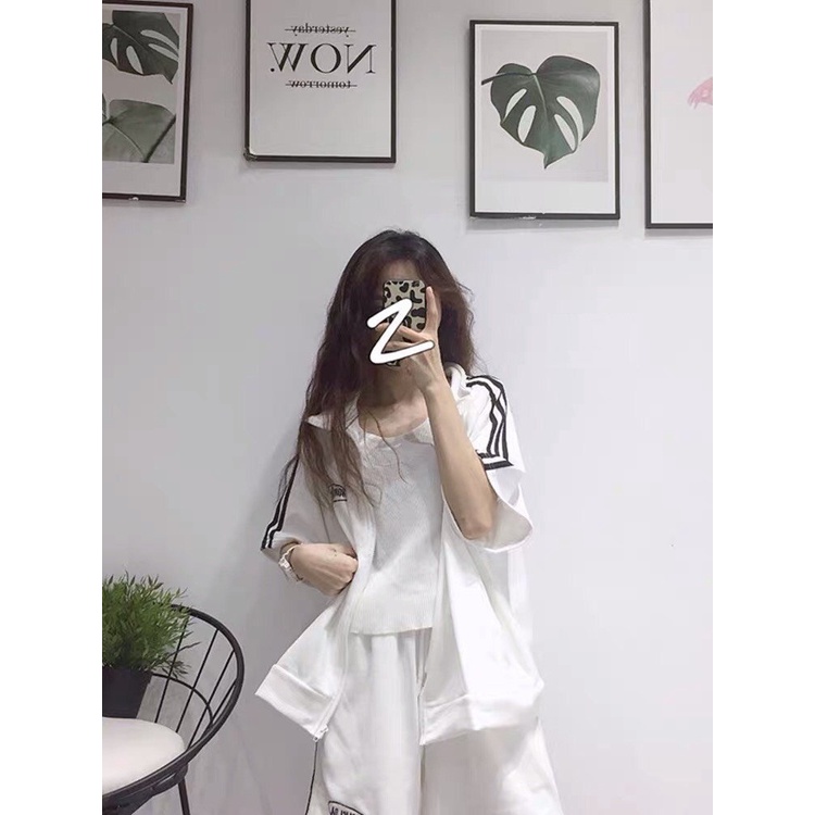 Set short 3 sọc thêu logo msl nam nữ - Bộ cộc sọc thể thao unisex