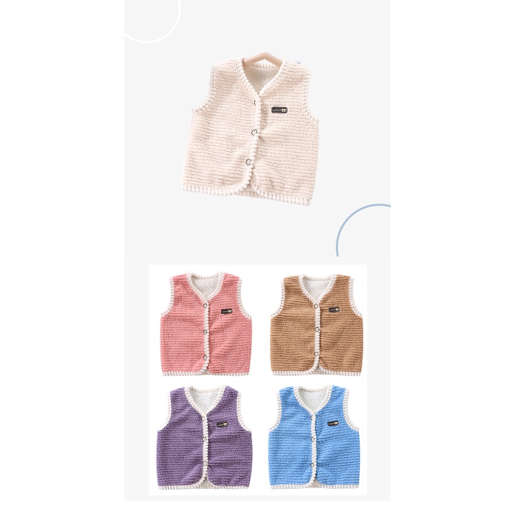 Áo khoác cardigan AMILA hai mặt bằng lông cừu san hô thời trang thu đông mới cho bé