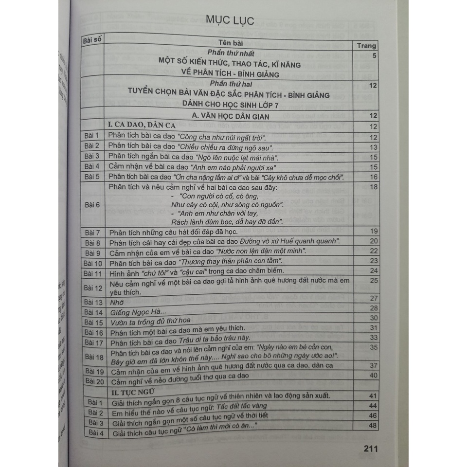 Sách - Phân tích bình giảng thơ văn 7 - Biên soạn theo chương trình GDPT mới