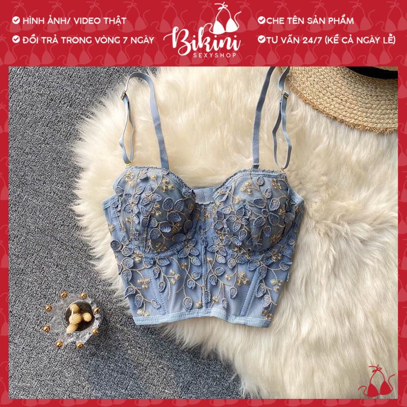 ❣️CÓ SẴN👙 [LOẠI 1 - NHIỀU HOA] Bộ Corset Vintage Thêu Hoa Dáng Bra Cổ Điển Đệm Mỏng Có Gọng Nâng Ngực Sexy A05 | BigBuy360 - bigbuy360.vn