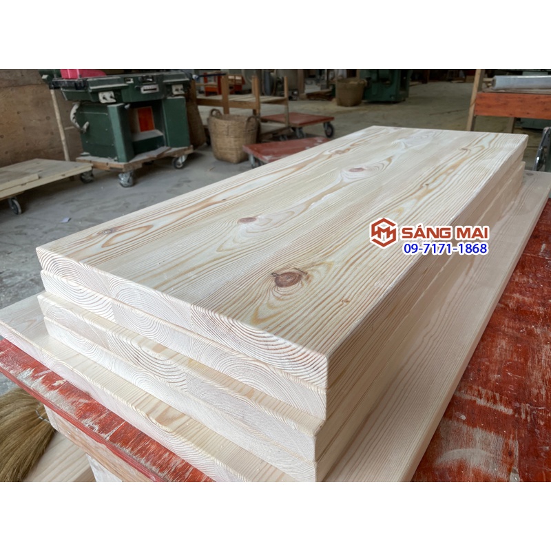 [MS169] Mặt bàn gỗ thông 40cm x 100cm x độ dày 3cm + gia công láng mịn