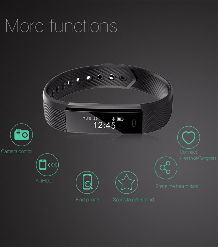 Vòng Đeo Tay Thông Minh Id115 Bluetooth Cho Ios Android Xiaomi Huawei Pk Bips 115p Amazfit Neo