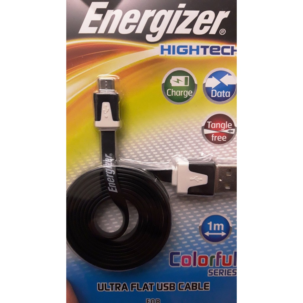 Dây Cáp Energizer Ultra Flat Micro-Usb "Hightech + Đầu Sạc