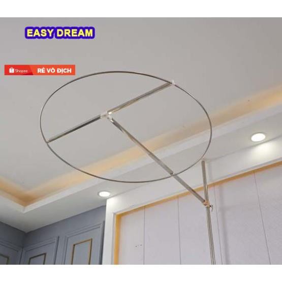 Mùng Màn tròn công chúa cao cấp không khoan tường EASY DREAM khung trụ  inox cao cấp không gỉ chất vải tuyn xịn