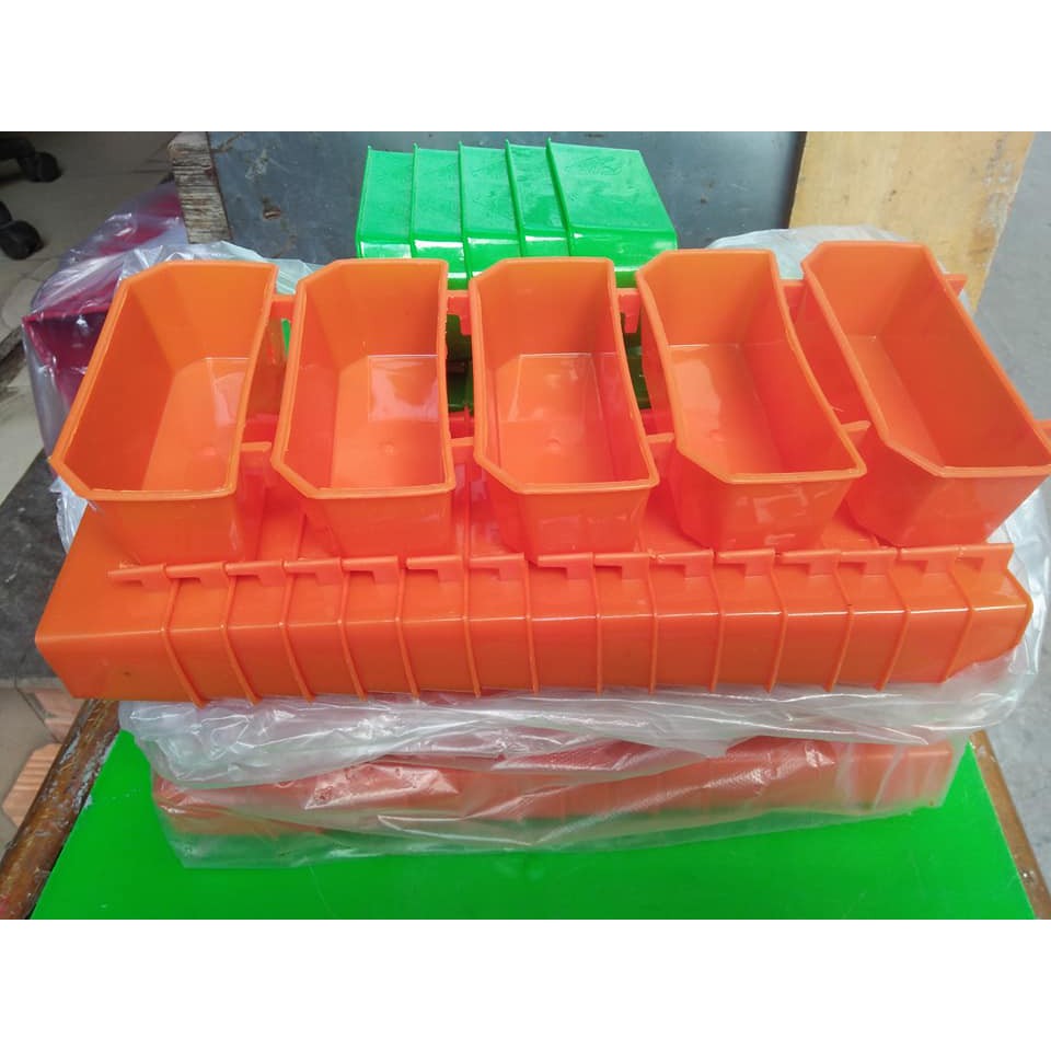 Combo 10 máng ăn cho chim cút dài 12 cm