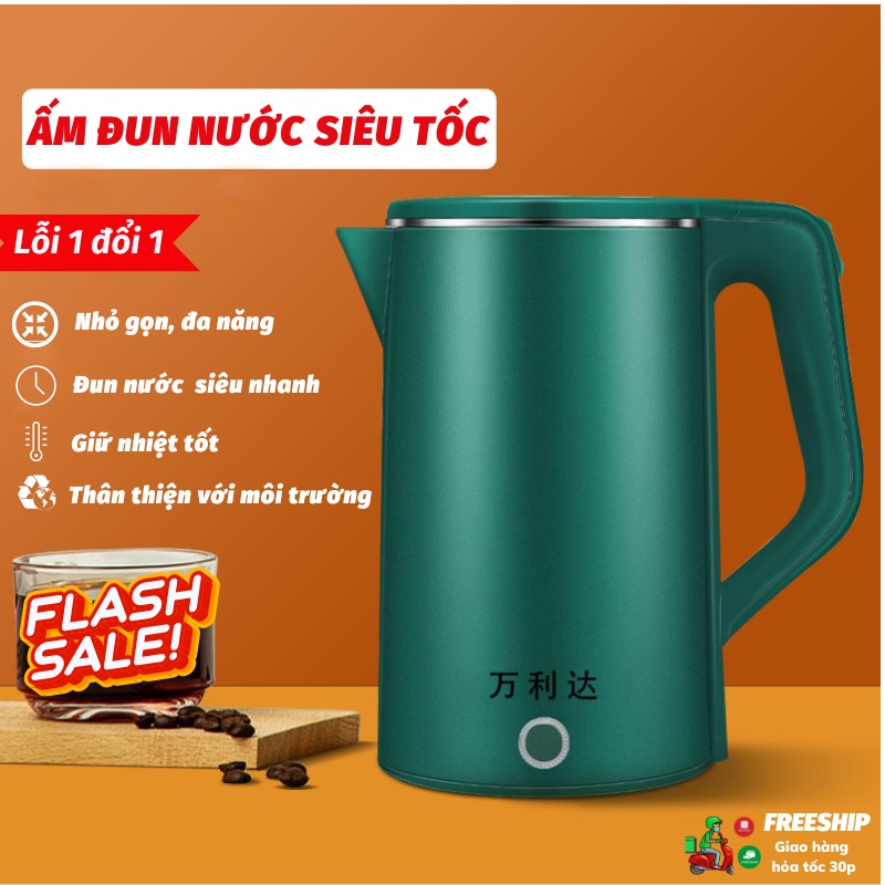 Ấm Siêu Tốc Dung Tích Lớn 2.3L Bình Đun Siêu Tốc 1500W  Vỏ nhựa PP An Toàn Lõi Thép Không Gỉ SUN.Z