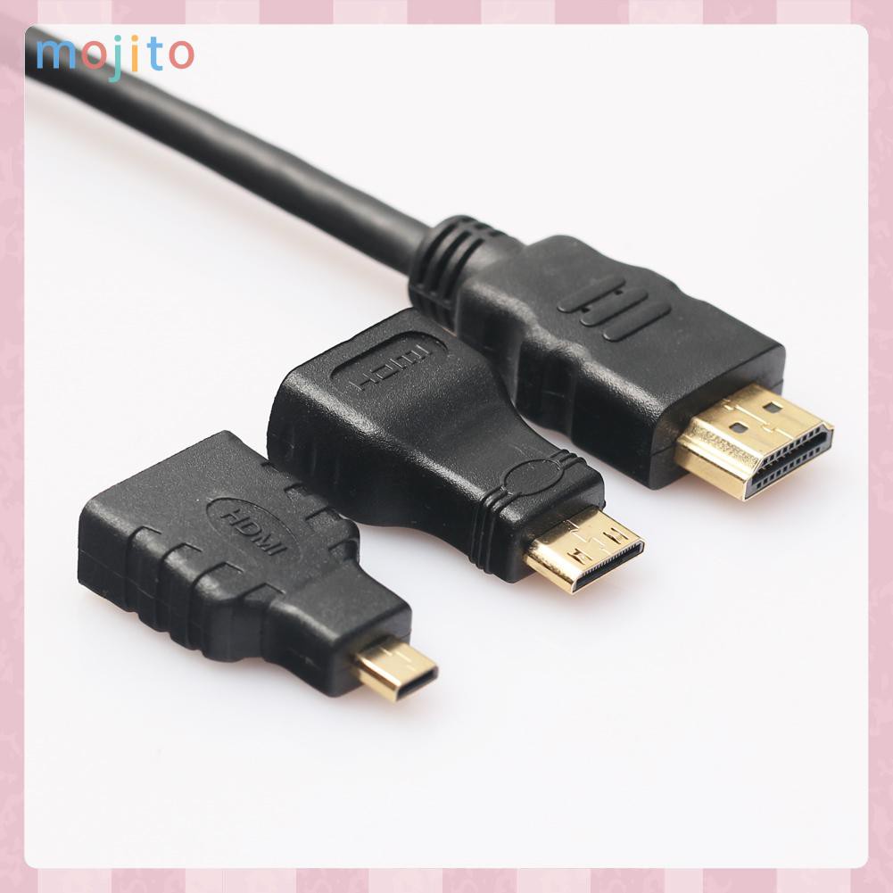 MOJITO 3 in 1 High Speed HDMI-compatible to Mini/Micro HDMI-compatible Adapter Cable for PC TV PS4