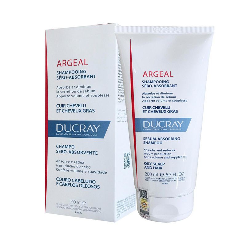 Ducray Argeal Shampoo 200ml Dầu gội dạng kem giảm gàu, kiểm soát nhờn