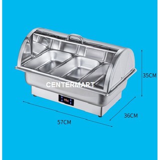 Nồi hâm buffet điện - cài đặt nhiệt độ - nắp trượt inox