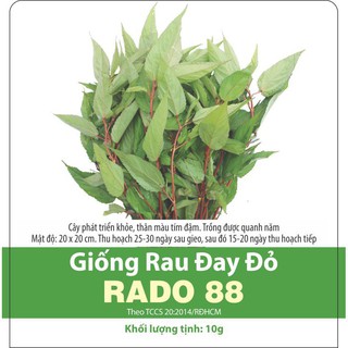 Hạt Giống Rau Đay Đỏ Rado 88 Rạng Đông (10g) Dễ Trồng, Nhiều Dinh Dưỡng