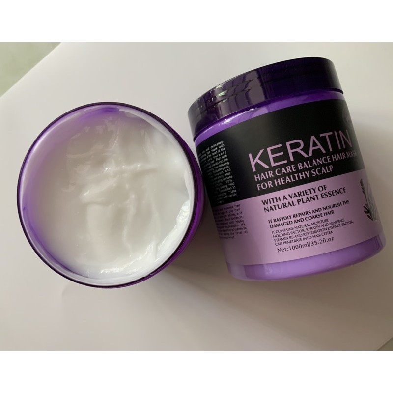 Hấp dầu ( Kem ủ tóc )( Hủ tím ) Ủ hấp tóc KERATIN Collagen 1000ml, cũng cấp dưỡng chất KERATIN tự nhiên UT08
