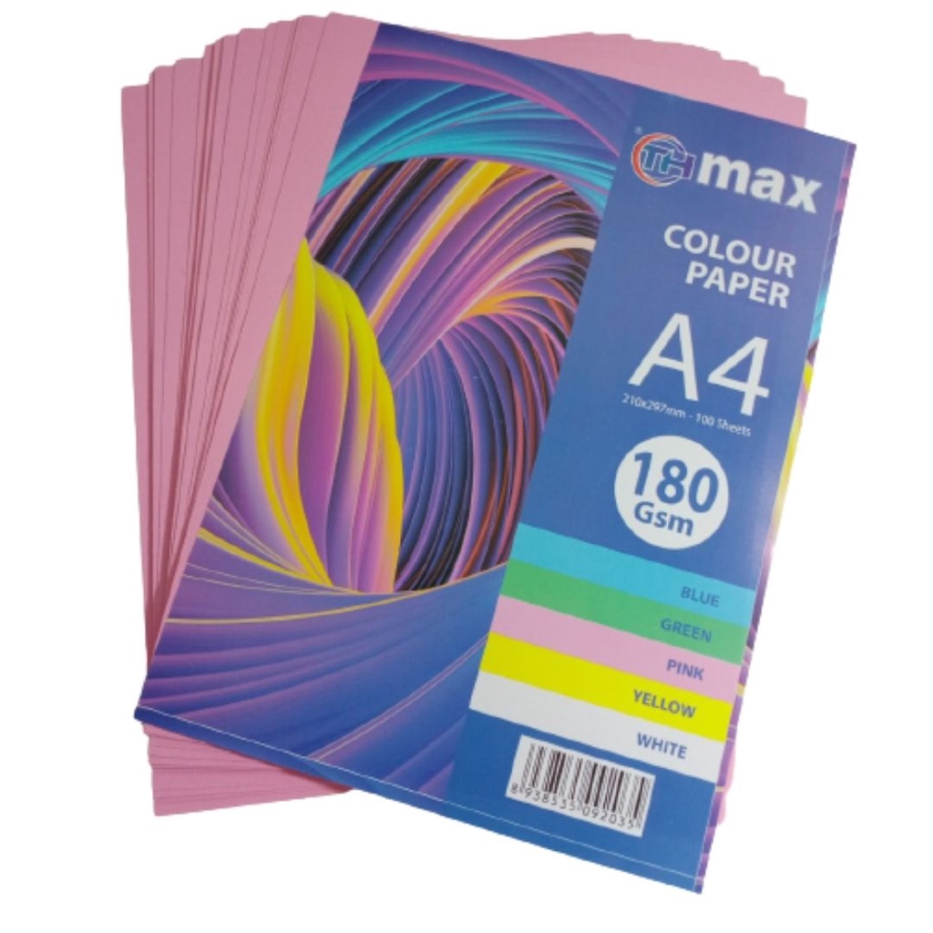 Bìa màu A4 Thái Lan 180gsm 100 tờ/xấp Giấy bìa cứng A4 đủ màu Xanh lá hồng vàng trắng xanh dương