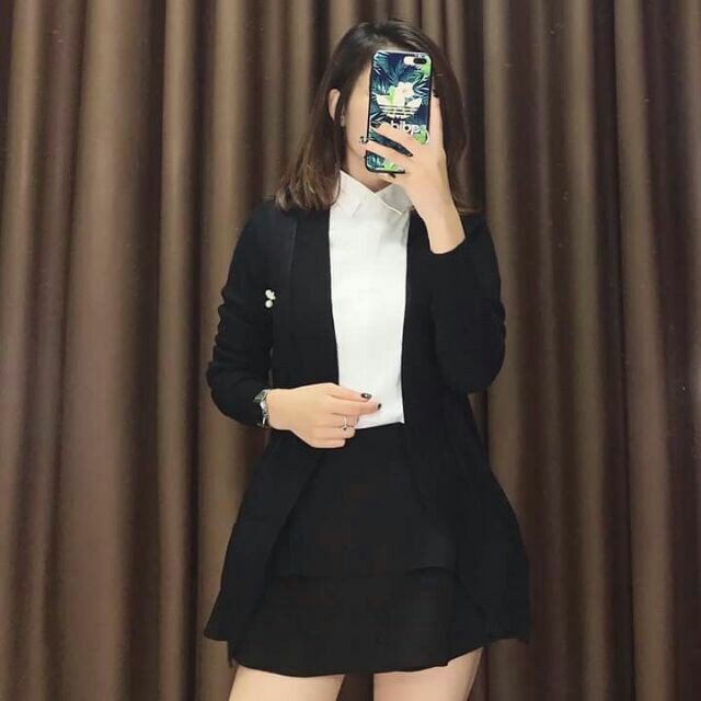 Cardigan tăm cài nơ ngọc siêu xinh