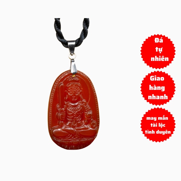 Phật Bản Mệnh Bất Động Minh Vương Màu Đỏ Cam Kết Đá Tự Nhiên Mang May Mắn, Phú Quý Cho Tuổi Dậu Phong Thủy Bình an