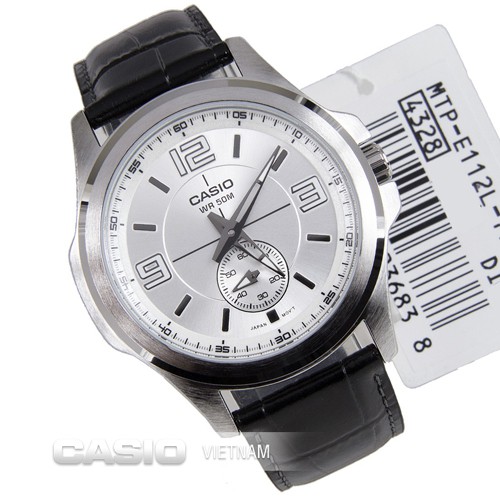 [Mã FARSBRT52 giảm 20% đơn từ 249K] Đồng hồ nam CASIO MTP-E112L-7AVDF Chính hãng Nhật Bản - Mặt 3 kim bạc Sang trọng