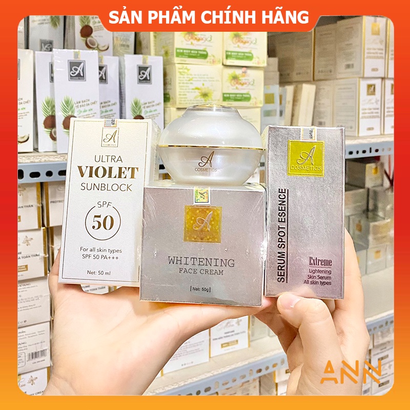 [Chính hãng] Combo Kem Mặt Face Pháp A + Serum Huyết Thanh A Cosmetics + Kem Chống Nắng Mỹ phẩm Phương Anh