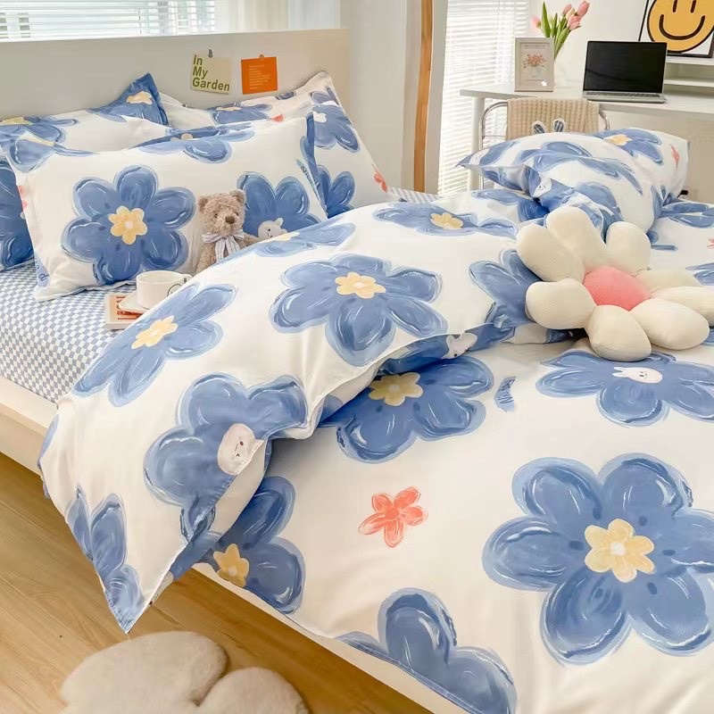 Bộ Vỏ Chăn Ga Gối ❤️ Cotton Poly hoa đủ size ga giường phong cách Hàn Quốc miễn phí bo chun Mượt Decor