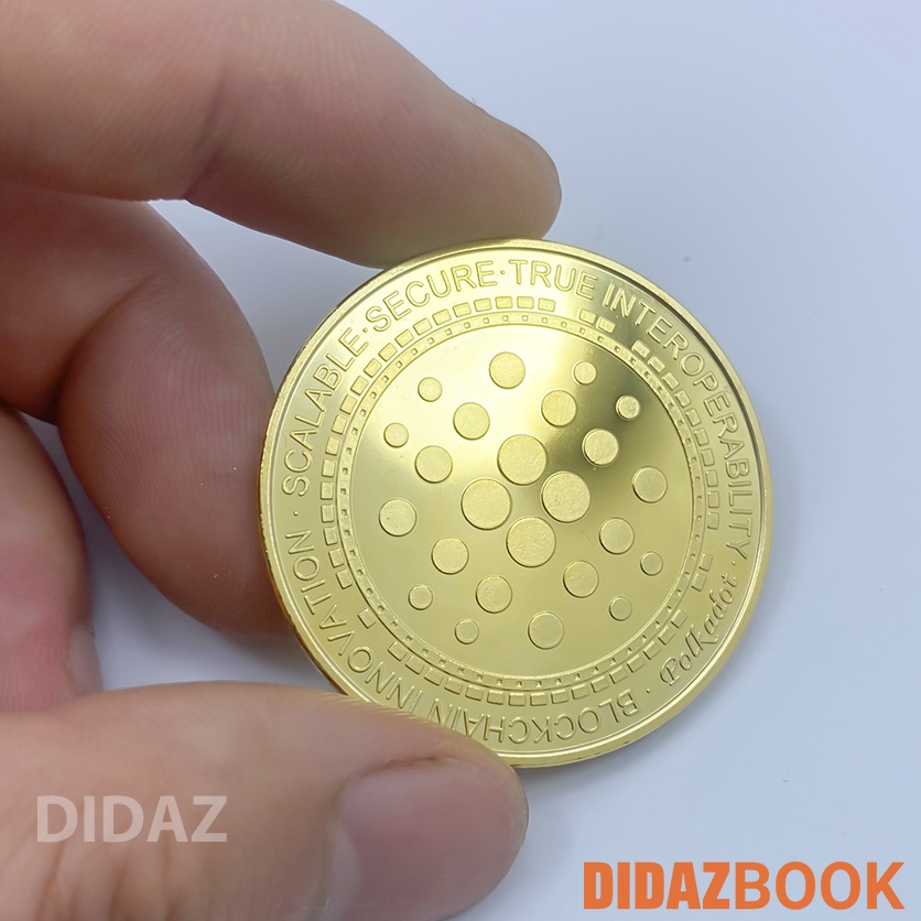 Đồng Xu Pokadot, Bitcoin mạ vàng, bạc 24K làm đồ lưu niệm , sưu tầm chất mạ sáng, bền màu ETH01
