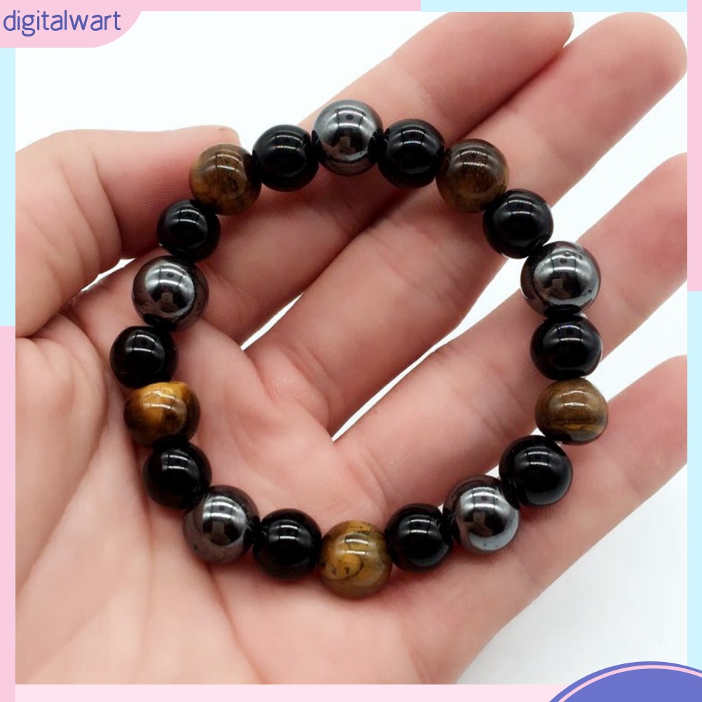 Vòng tay chuỗi hạt đá tròn bóng kiều dáng thời trang cho nam/nữ