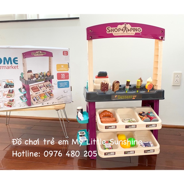 Quầy siêu thị kẹo kem 55 chi tiết cho Bé