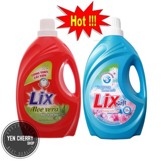 Combo Nước Giặt LIX Aloe Vera 4kg và Nước xả vải Lix hương Sớm Mai 3,8 Lít