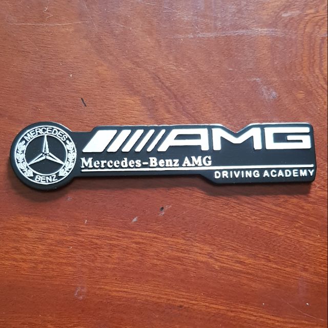 Tem kim loại AMG logo Mercedes