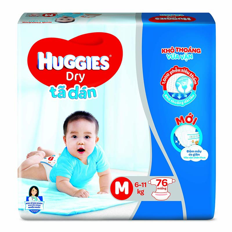 Tã dán HUGGIES S88/M76/L68/XL62/XXL56