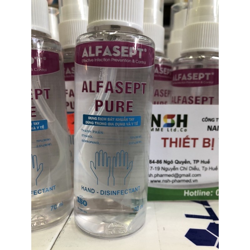 ❤DUNG DỊCH XỊT RỬA TAY KHÔ KHÁNG KHUẨN ALFASEPT PURE DUNG DỊCH NƯỚC XỊT SÁT KHỬ KHUẨN TAY NHANH ALFASEPT PURE 70ml