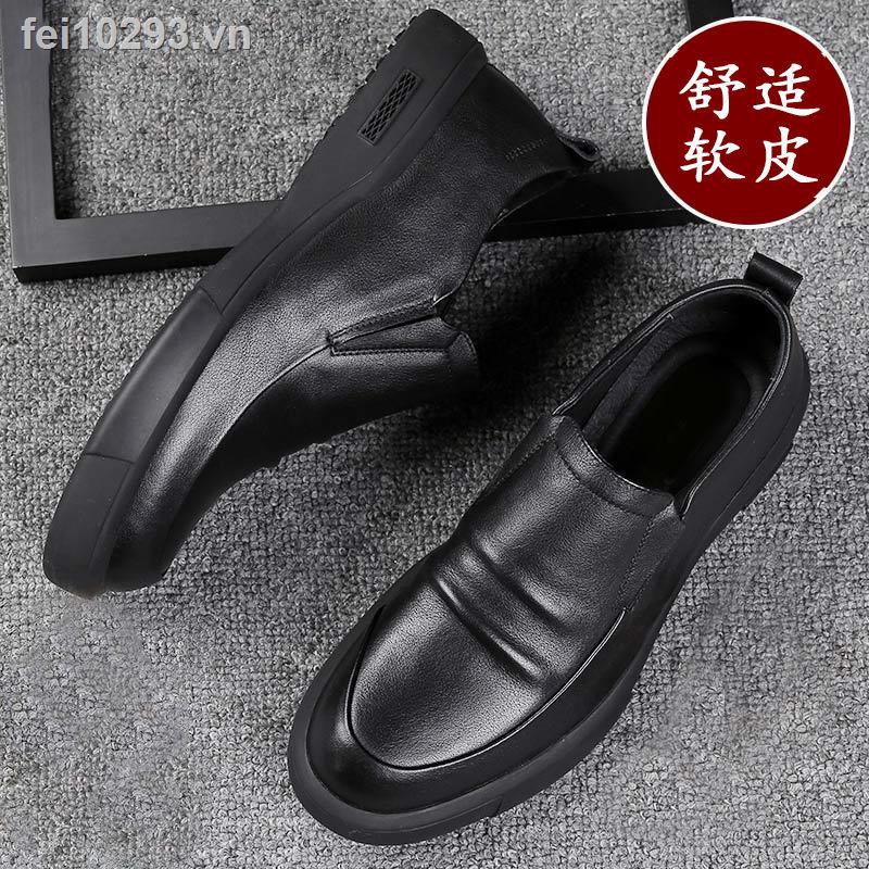 Giày da mềm cổ cao buộc dây phong cách Hàn Quốc cho nam
