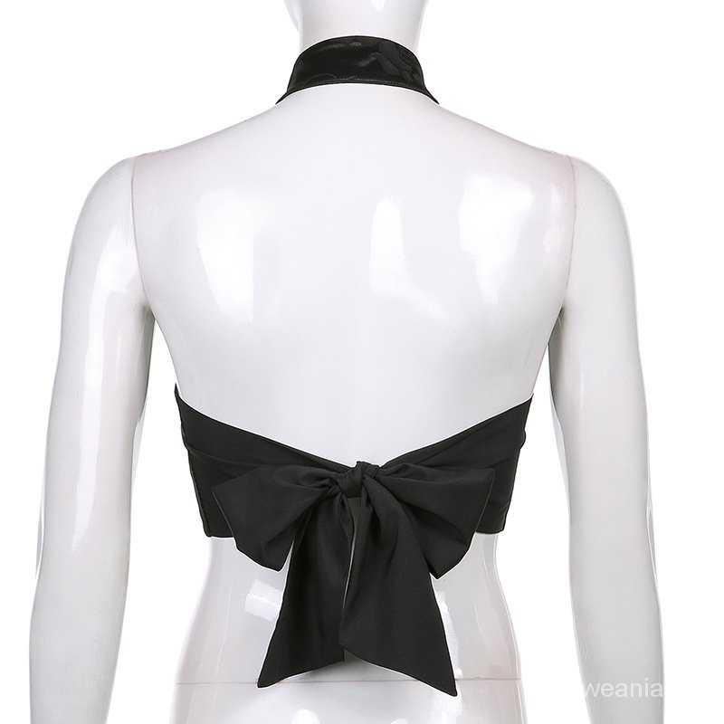 Áo Tank Top Hở Lưng Thêu Hoa Hồng Phong Cách Trung Hoa