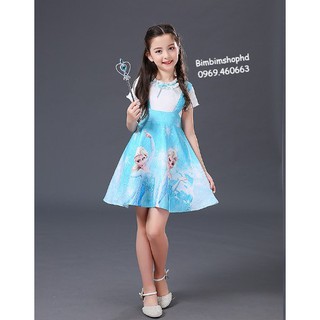 Váy Đầm Công Chúa Elsa. Sét Áo + Váy