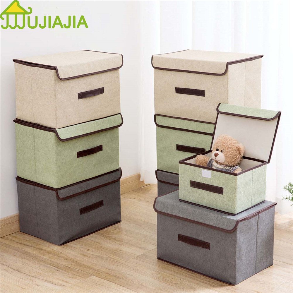 Bộ 2 Hộp JUJIAJIA Chất Liệu Vải Không Dệt Cỡ Lớn Thích Hợp Đựng Đồ Chơi Đa Dụng