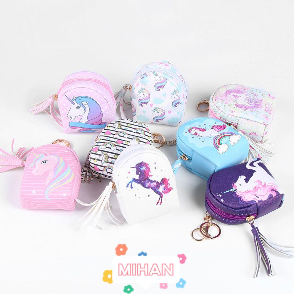 Túi Da PU Đựng Tiền Xu / Tai Nghe In Hình Kỳ Lân Dễ Thương MIHAN1