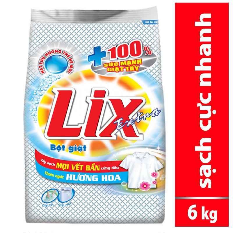 Bột giặt Lix Extra hương Hoa 6kg