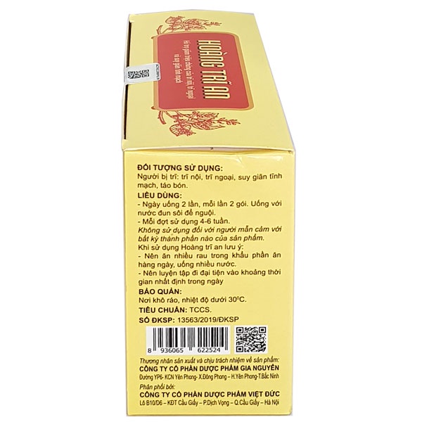 Hoàng Trĩ An – Hỗ trợ điều trị trĩ nội, trĩ ngoại (hộp 12 gói)