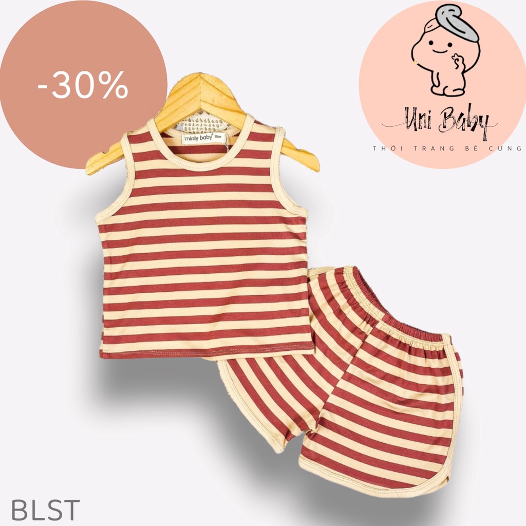 [BÉ 7-30kg] Bộ ba lỗ bé trai bé gái vải thun lạnh sọc - hàng chính hãng Minlybaby - Unibaby Store BLST