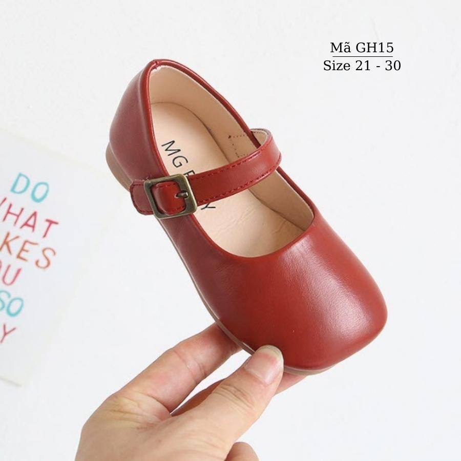 Giày bé gái búp bê đỏ bệt dễ thương cho trẻ em 1 2 3 4 5 tuổi đón Noel giáng sinh Mẫu mới 2021 LIMIBABY GH15 mới về