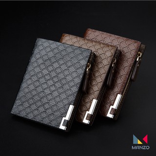 Ví da nam nữ thời trang họa tiết caro- bóp da unisex manzo 302 ngang/ dọc/ đứng
